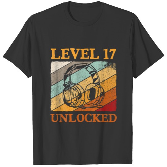 17Th Birthday Boys Video Gamer Level 17 Unlocked T-shirt