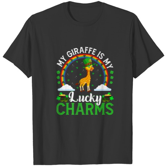 My Giraffe Is My Lucky Charms Funny Giraffe St Pat T-shirt