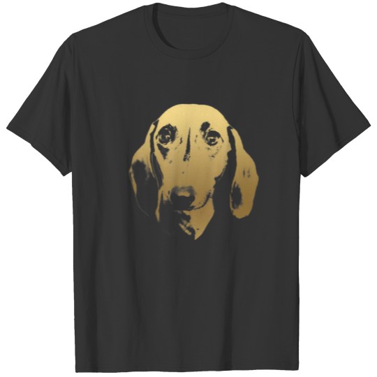Dachshund Funny Dog Face Minimalist Silhouette T-shirt