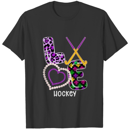 Hockey Sport Mardi Gras Funny Festival Party Lover T-shirt