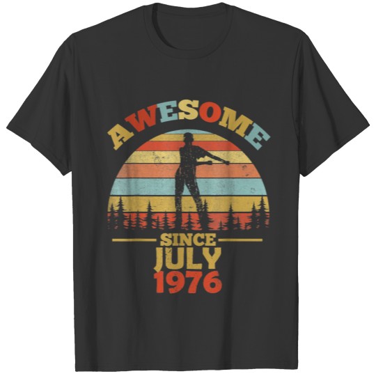 1976 Birthday Awesome Since July 1976 Vintage Flos T-shirt