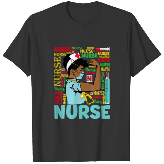 Black African American Nurse CNA Costume Black His T-shirt