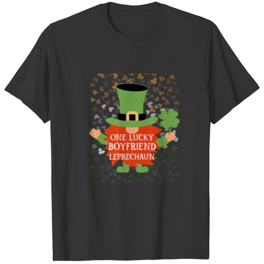 Boyfriend Funny St Patrick's Day Lucky Gnome Famil T-shirt