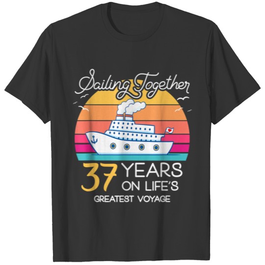 Married in 37 Years Wedding Anniversary Cruise-Rec T-shirt