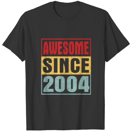 Awesome Since 2004 Vintage Distressed Design 18Th T-shirt