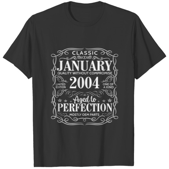 18Th Birthday Gift Perfection Aged January 2004 18 T-shirt