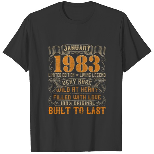 Vintage January 1983 Decorations 39 Years Old 39Th T-shirt