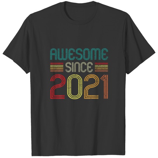 1St Birthday Gifts Awesome Since 2021 1 Years Old T-shirt