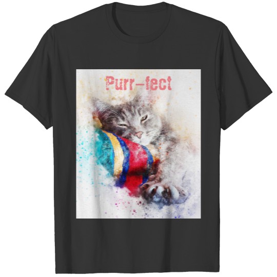Artistic Cat graphic T-shirt