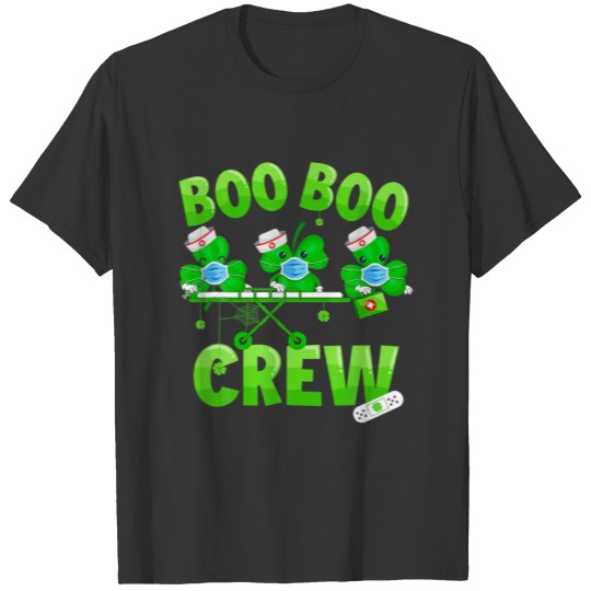 Boo Boo Crew Nurse St Patrick's Day Shamrock Face T-shirt