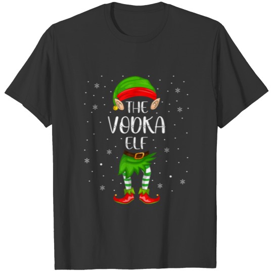 Vodka Elf Xmas Party Matching Family Christmas T-shirt