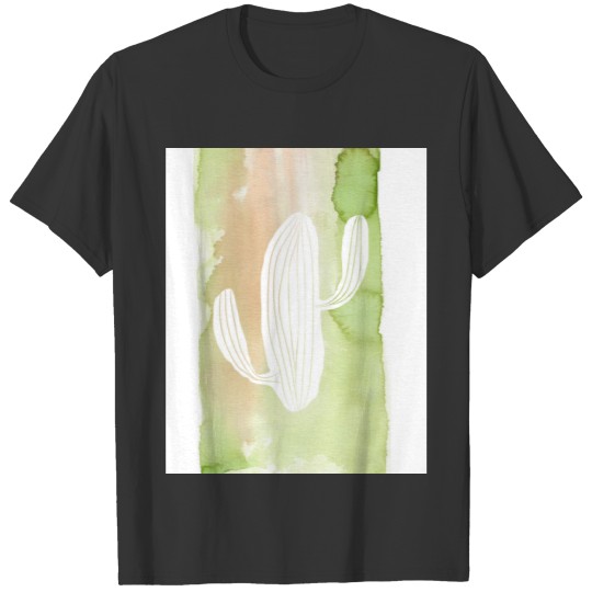 Green Watercolor Cactus Silhouette T-shirt