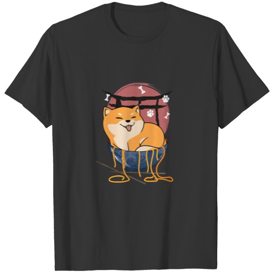 Kawaii Anime Shiba Inu Dog Lover Japanese Ramen No T-shirt