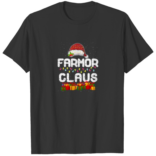 Womens Farmor Claus Matching Christmas Grandma Xma T-shirt