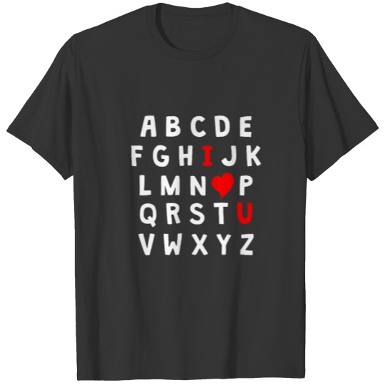ABC Alphabet I Love You English Funny Teacher Vale T-shirt