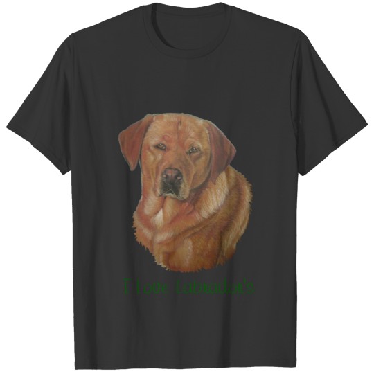 rare red labrador dog portrait yellow lab T-shirt