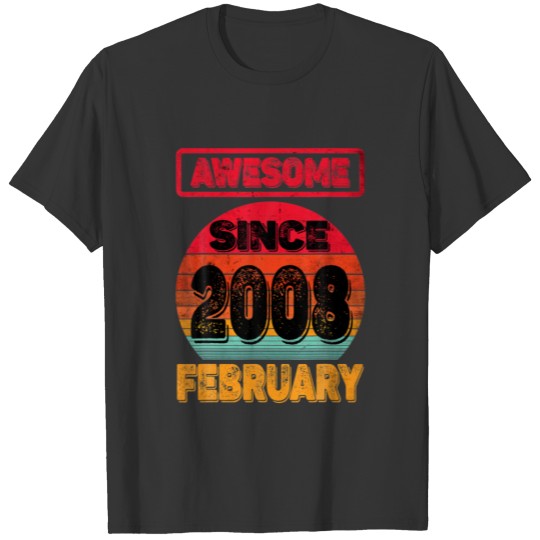 14Th Birthday Born In February 2008 14Yrs Old Teen T-shirt