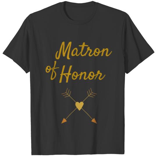Beautiful Matron of Honor Gift Heart Arrows T-shirt