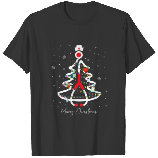 Merry Christmas Stethoscope Nurse Christmas Tree X T-shirt