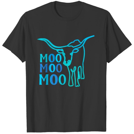Teal Cow saying Moo T-shirt