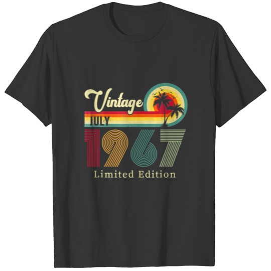Vintage July 1967 Birthday On The Beach 55Th T-shirt