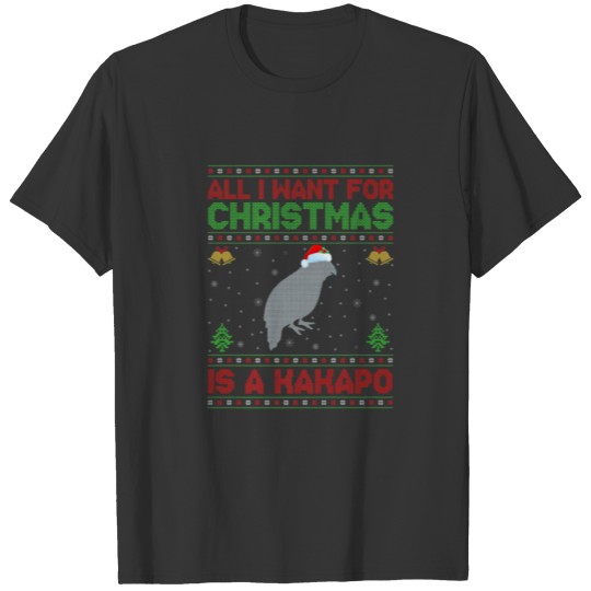 Funny Ugly All I Want For Christmas Is A Kakapo T-shirt