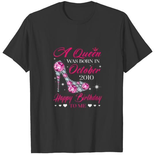 Queens 10th Birthday Gift Queens are born in Octob T-shirt