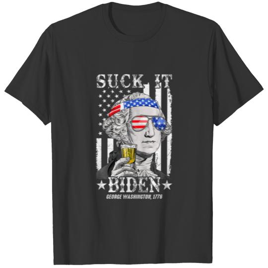 Confused Suck It Biden 4Th Of July George Washingt T-shirt