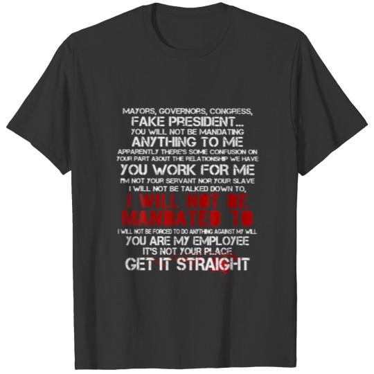 Mayors Governors Congress Fake President T-shirt