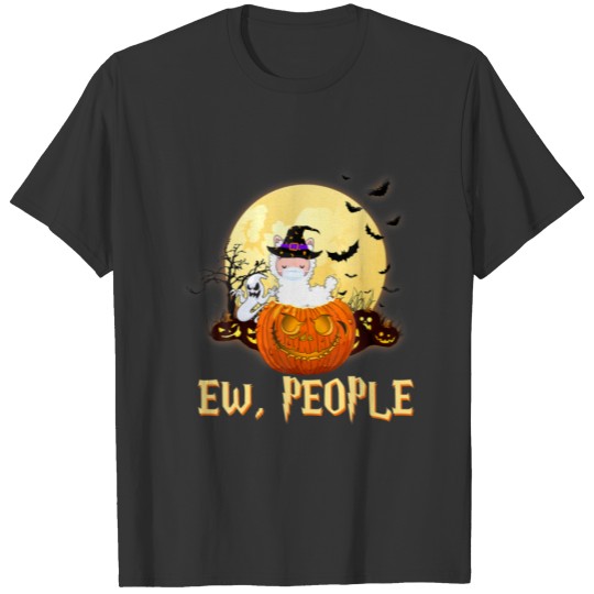 Ew People Llama Wearing A Face Mask Halloween T-shirt