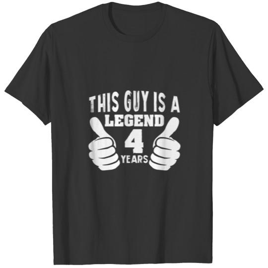 Kids This Guy Is A Legend 4 Years Birthday T-shirt