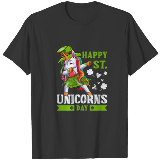 St Patricks Day Outfit Girls, Dabbing Irish Unicor T-shirt