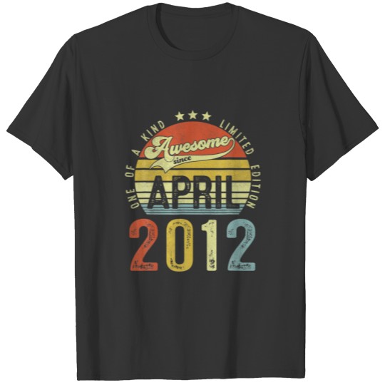 Awesome Since April 2012 Vintage 10Th Birthday For T-shirt