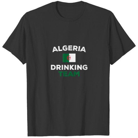 Algeria Drinking Team Flag Funny Beer Party T-shirt