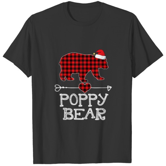 Red Plaid Poppy Bear Matching Pajama Family T-shirt
