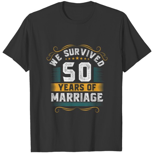 50Th Wedding Anniversary Match Couples Husband Wif T-shirt