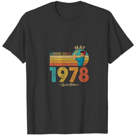 Funny 44Th Birthday May 1978 Legend Since 1978 44 T-shirt