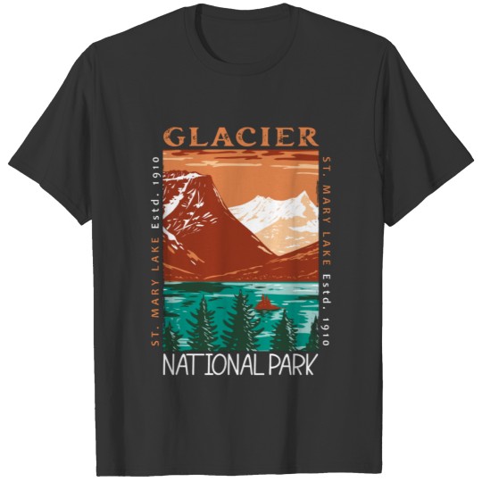 Glacier National Park Montana Vintage Distressed T-shirt