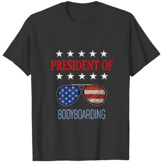Funny Bodyboarding Accessories - USA Flag Beach Sa T-shirt