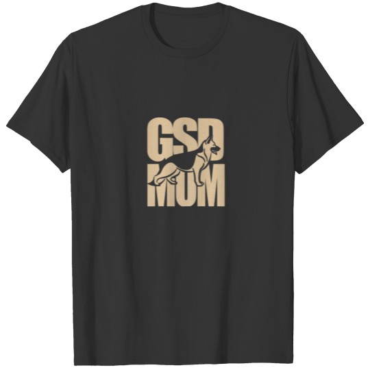 Womens GSD MOM German Shepherd Silhouette T-shirt