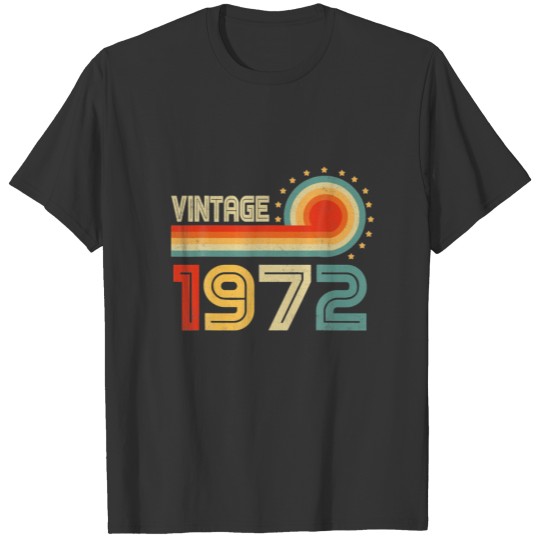 50th Birthday Gift Vintage 1972 Retro Bday 50 T-shirt