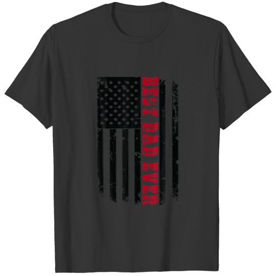Mens Patriotic American Flag Best Dad Ever - T Fat T-shirt