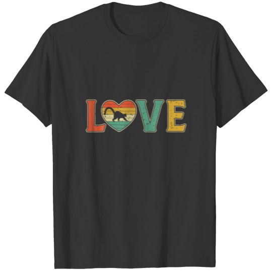Vintage Love Lemur Retro 70S 80S Heart Farm Animal T-shirt
