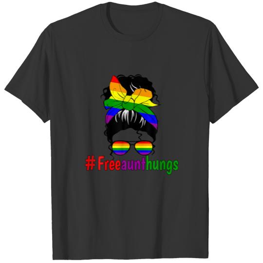 Womens Free Aunt Hugs Gay Pride LGBQ Month T-shirt