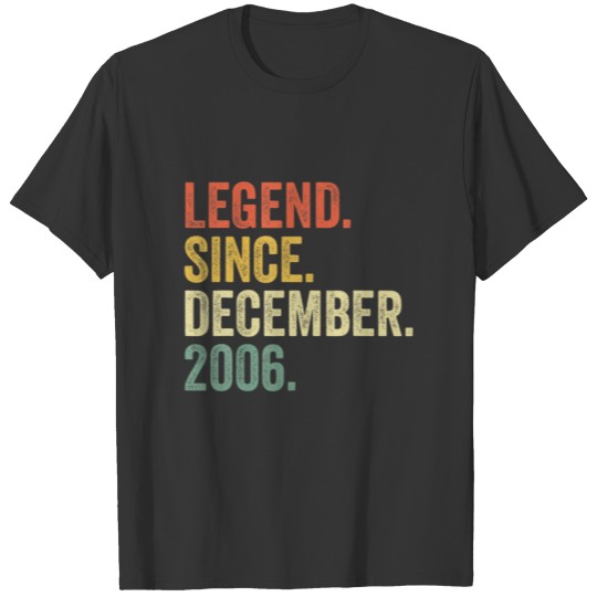 Vintage Legend Since December 2006 15Th Birthday R T-shirt