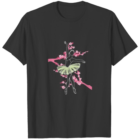 Sakura Cherry Blossom En Pointe Dancer Girls Wo T-shirt
