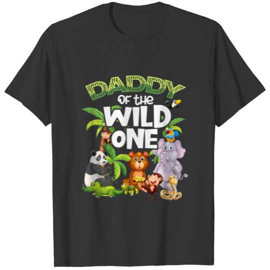 Daddy Of The Wild One Safari Jungle Animal Zoo Mat T-shirt