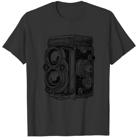 Hand-drawn vintage camera sweat T-shirt