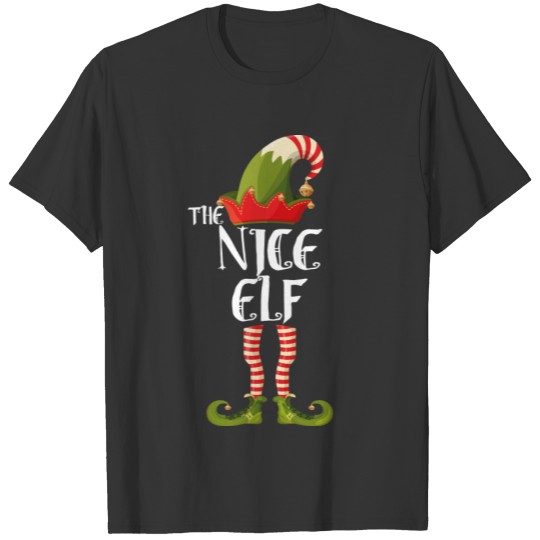 the nice elf family elf matching christmas T-shirt