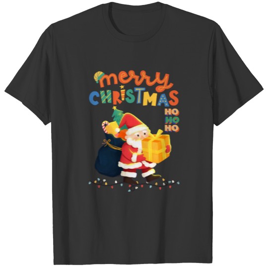 Merry Christmas Santa Bringing Presents Festive T-shirt